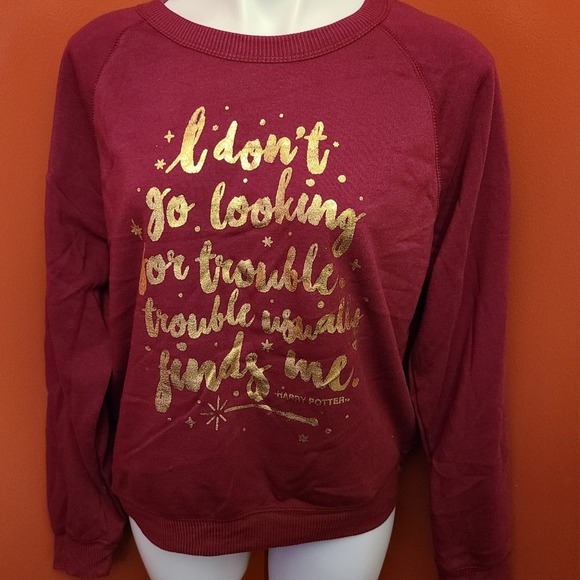 Harry Potter Sweatshirt Burgandy with Gold Size XL - Picture 1 of 6